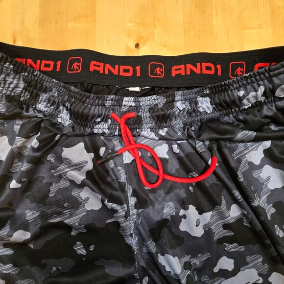And1 Black and Grey Camouflage Shorts Men Size 2X  Black Gray Grey - Picture 2 of 7
